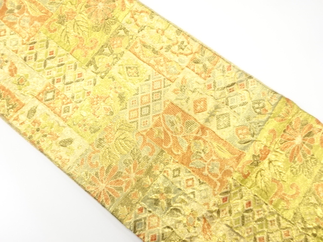 佐賀錦　花更紗に古典柄織り出し　袋帯